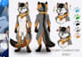 draw custom character sheet or reference sheet design in anime, furry style